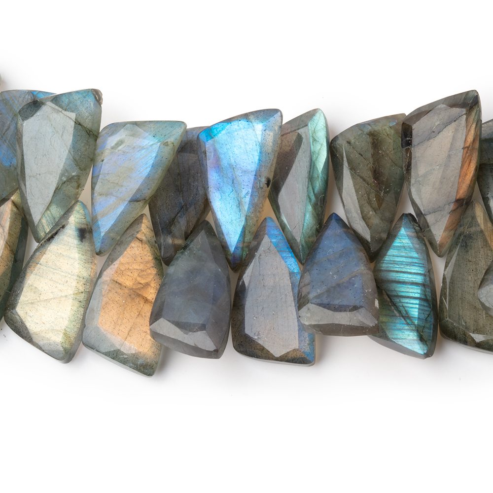 15 - 16mm Labradorite Faceted Fancy Briolette 7 inch 55 Beads AA - Beadsofcambay.com