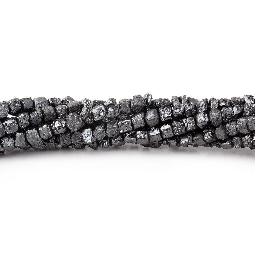1.5 - 2.5mm Charcoal Gray Raw Diamond Cube Beads 15 inch 165 pieces - Beadsofcambay.com