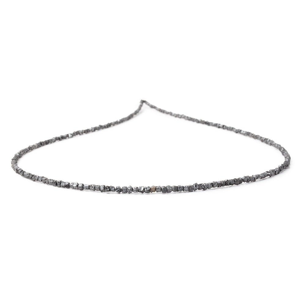 1.5 - 2.5mm Charcoal Gray Raw Diamond Cube Beads 15 inch 165 pieces - Beadsofcambay.com