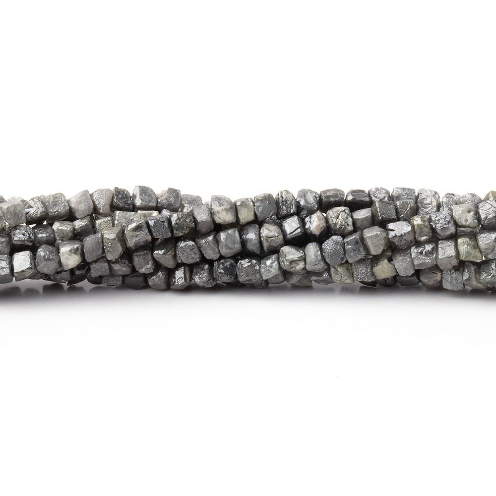 1.5 - 2.5mm Gray Raw Diamond Cube Beads 15 inch 230 pieces - Beadsofcambay.com