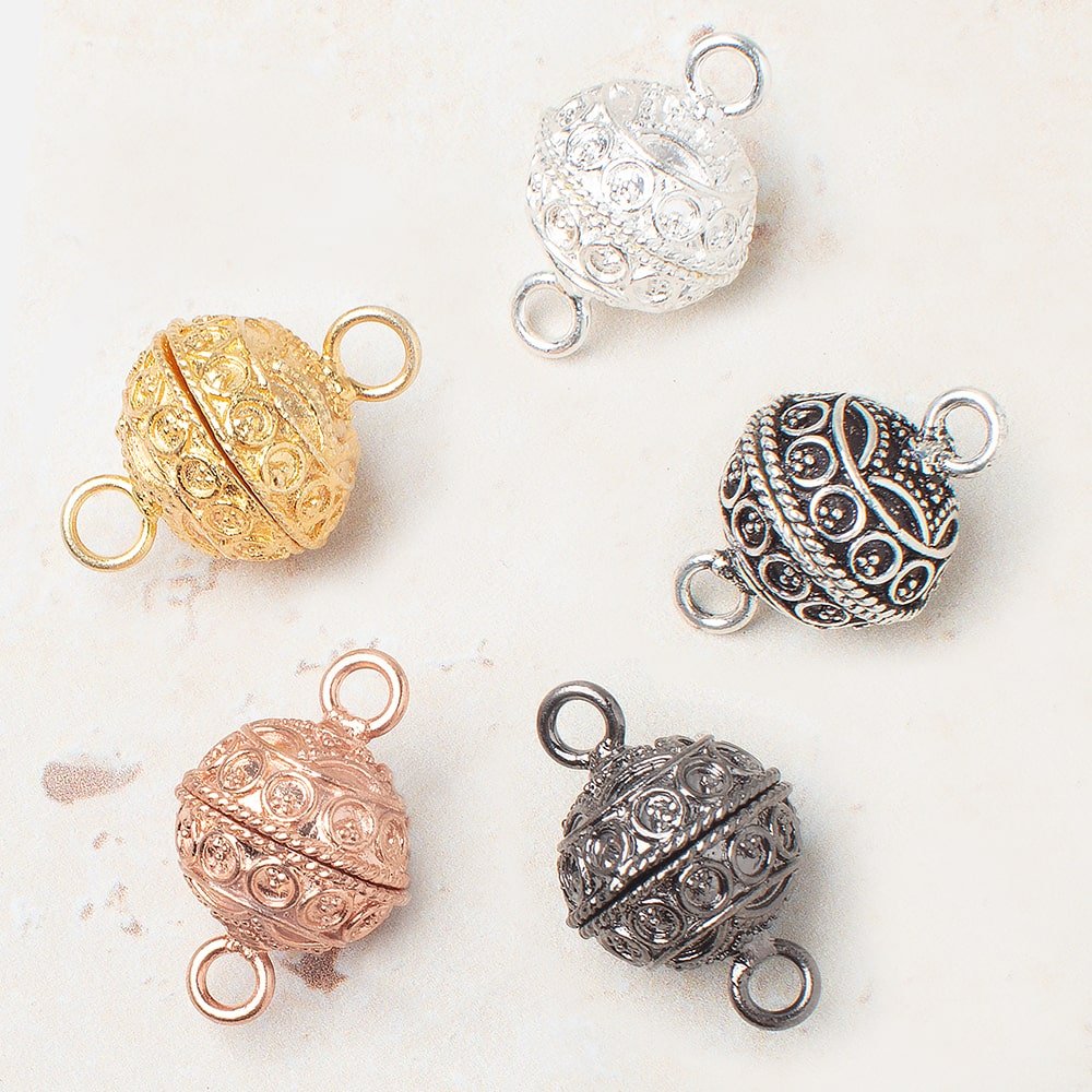 15mm Circle Design Magnetic Clasp 1 piece - Beadsofcambay.com