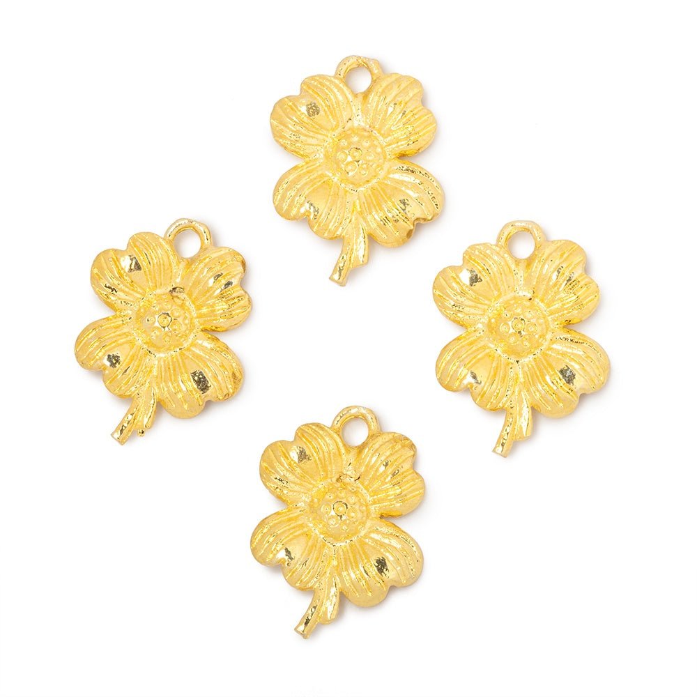 15x12mm Flower Pendant Charm Set of 4 pieces - Beadsofcambay.com
