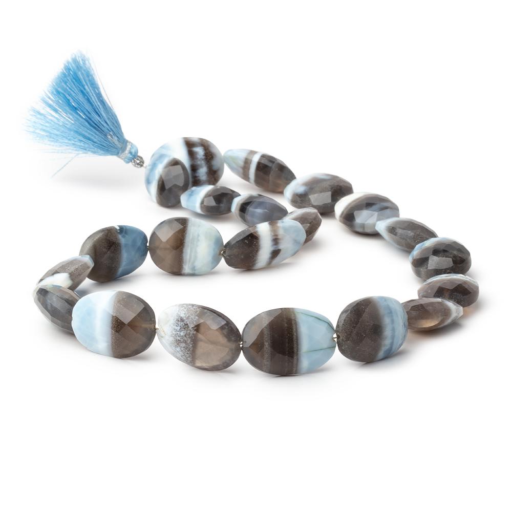 15x13 - 21x14mm Banded Owyhee Opal Faceted Oval 14 inch 19 Beads - Beadsofcambay.com