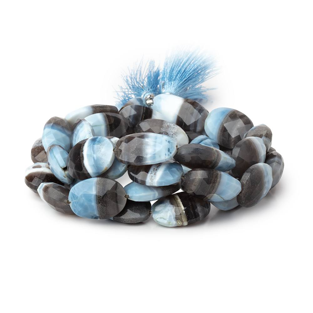 15x13 - 21x14mm Banded Owyhee Opal Faceted Oval 14 inch 19 Beads - Beadsofcambay.com