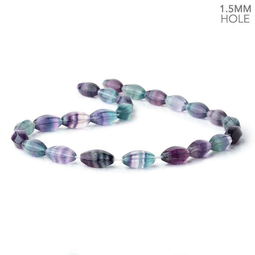 16 - 17mm Multi Color Fluorite Plain Lantern 15.5 inch 24 Beads 1.5mm Hole - Beadsofcambay.com