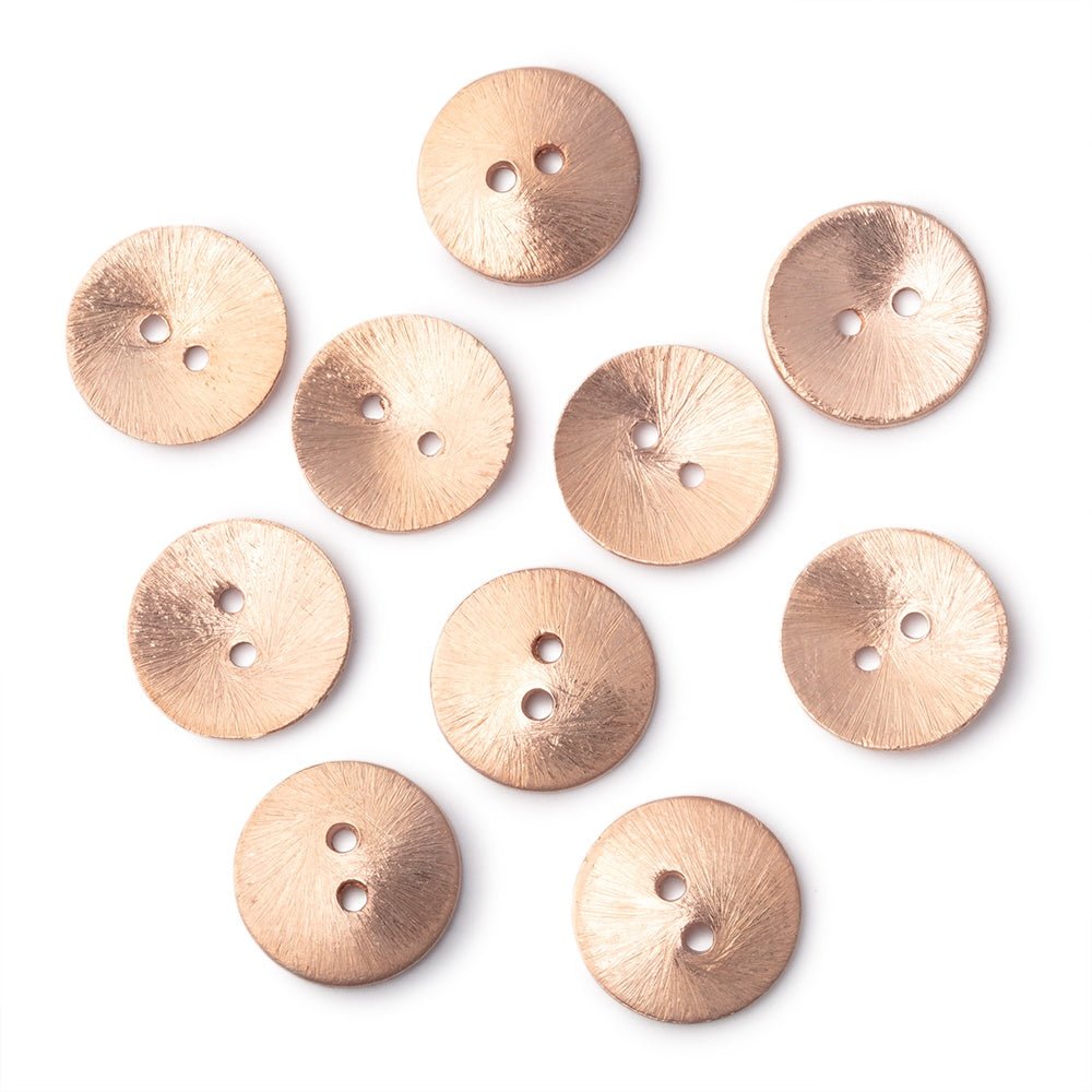 16mm Brushed Round Buttons Set of 10 - Beadsofcambay.com