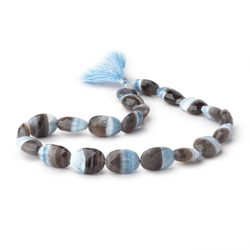 16x12 - 18x13mm Banded Owyhee Opal Faceted Oval 14 inch 21 Beads - Beadsofcambay.com