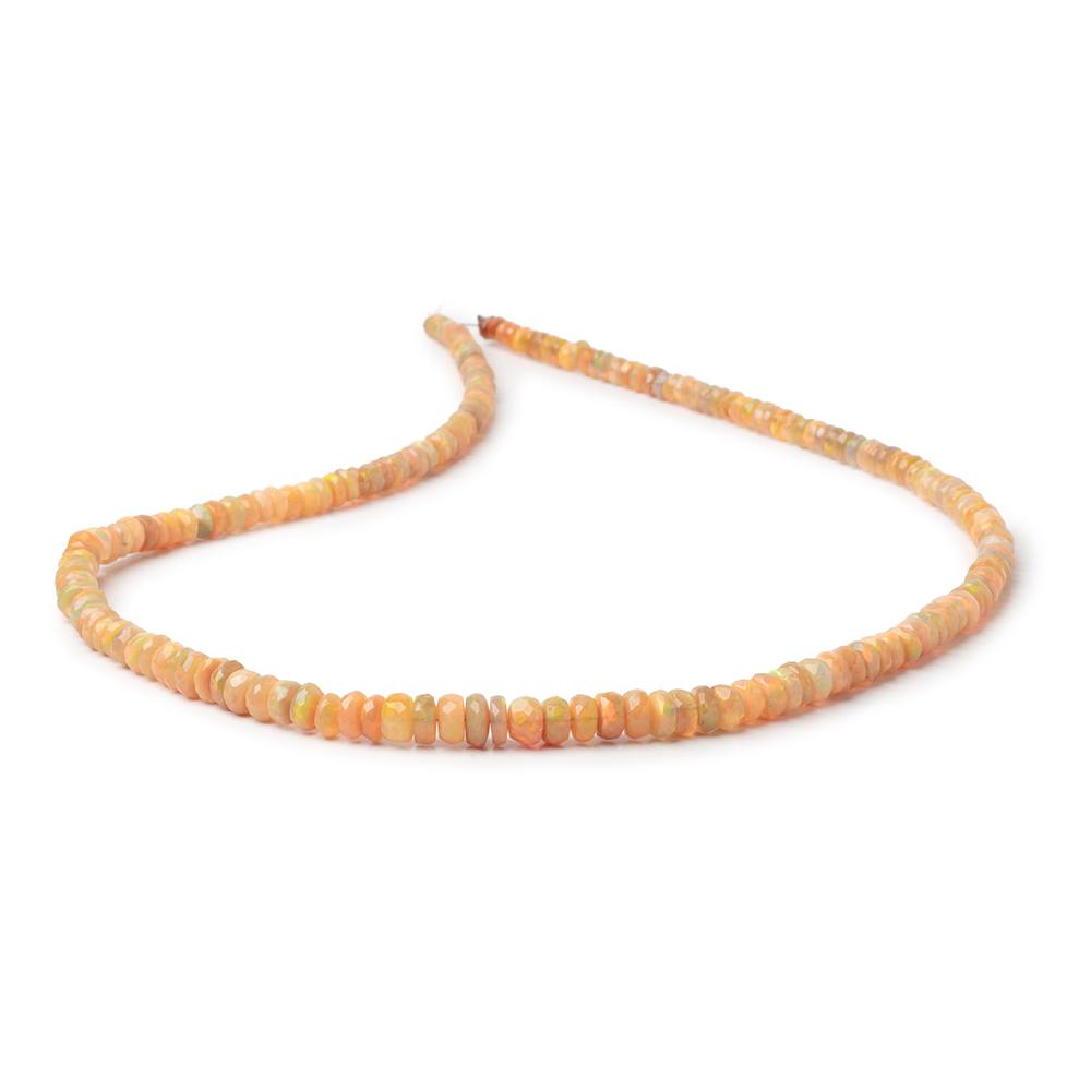 3.5-6mm Golden Ethiopian Opal Faceted Rondelles 18 inch 174 Beads AAA - BeadsofCambay.com