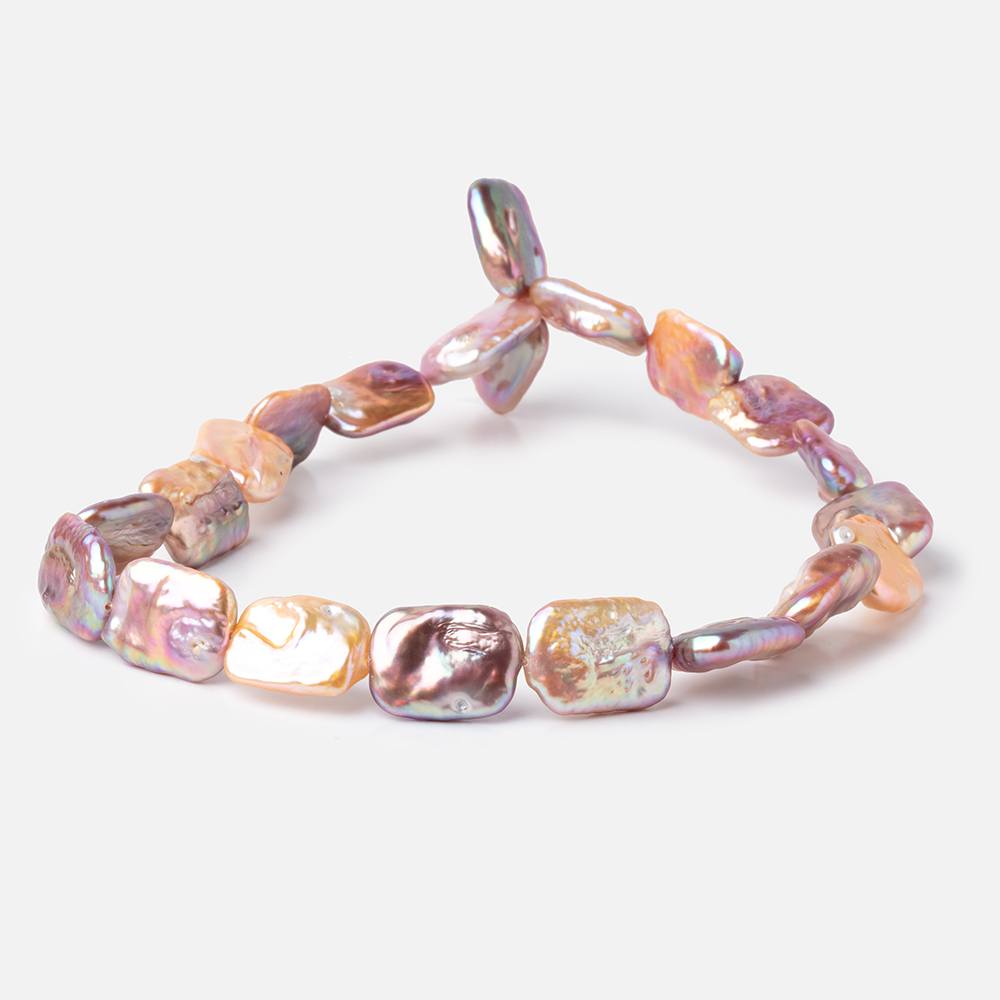 18 - 19mm Tonal Blush Rectangle Freshwater Pearls 15 inch 21 beads - Beadsofcambay.com