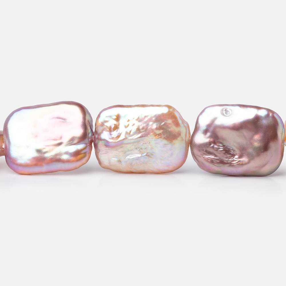 18 - 19mm Tonal Blush Rectangle Freshwater Pearls 15 inch 21 beads - Beadsofcambay.com