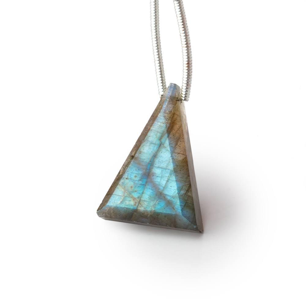 18 - 21mm Labradorite Faceted Triangle Focal 1 piece - Beadsofcambay.com