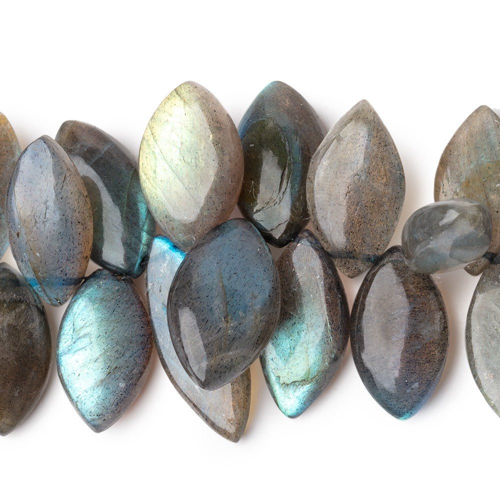 18 - 24mm Labradorite Plain Marquise Beads 7 inch 40 pieces AA - Beadsofcambay.com