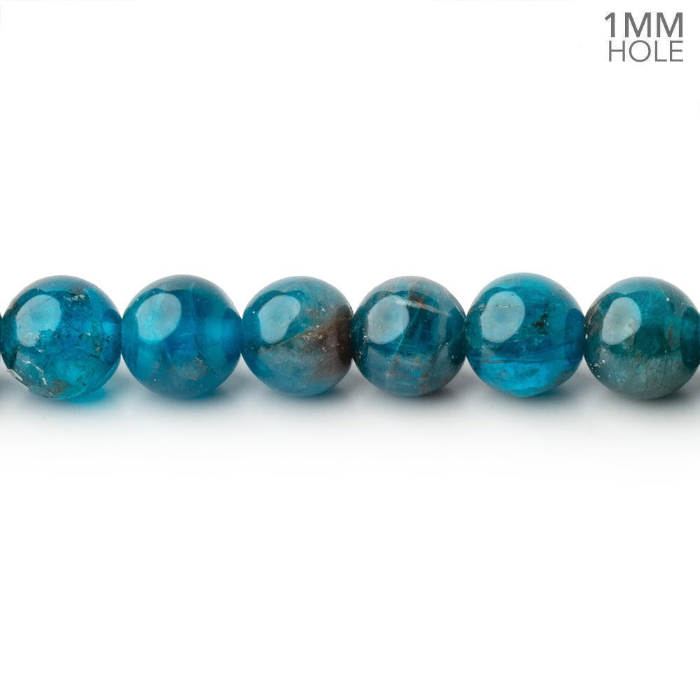 6mm Neon Apatite Plain Rounds 15.5 inch 66 beads 1mm Large Hole A - BeadsofCambay.com