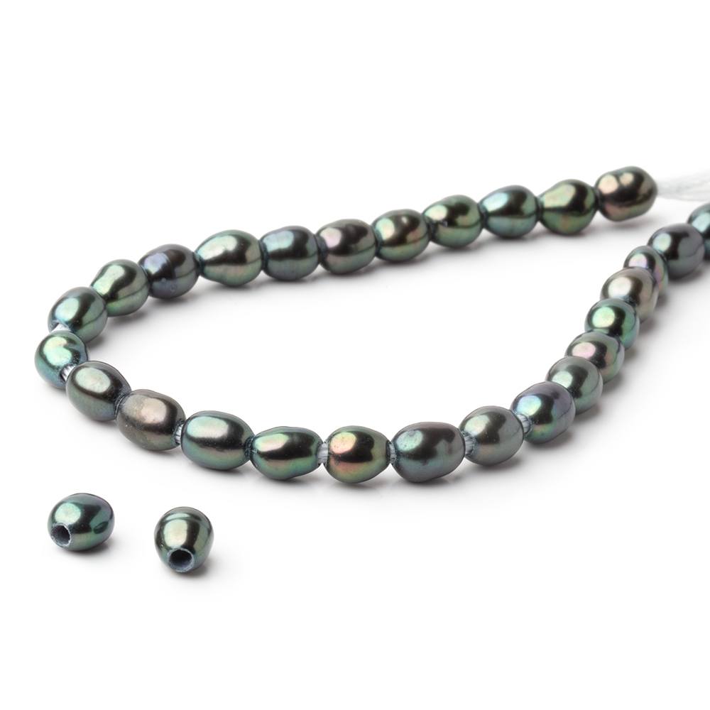4-4.5mm Oval Freshwater Pearl with 1.5mm Large Hole - 15.5 inch Strand - BeadsofCambay.com