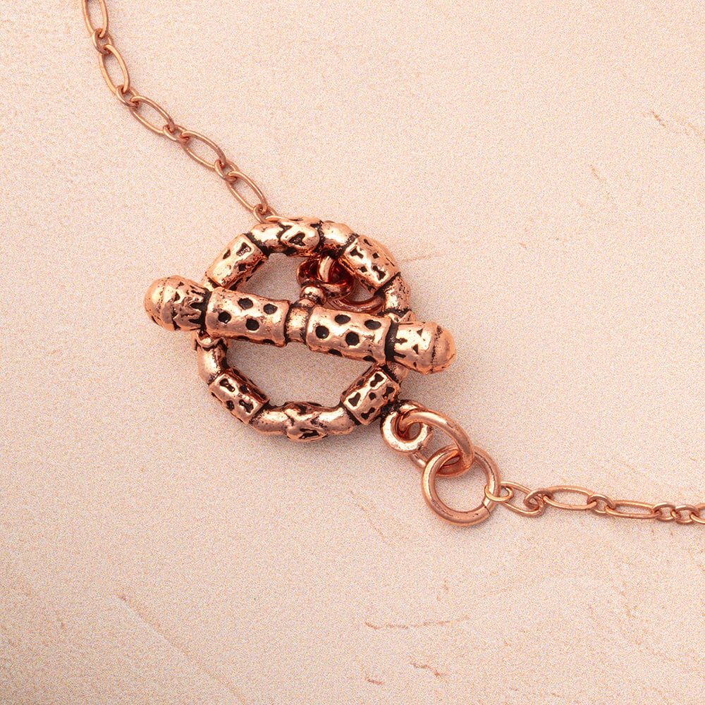 18mm Copper Round Toggle with Bamboo 1 piece - Beadsofcambay.com