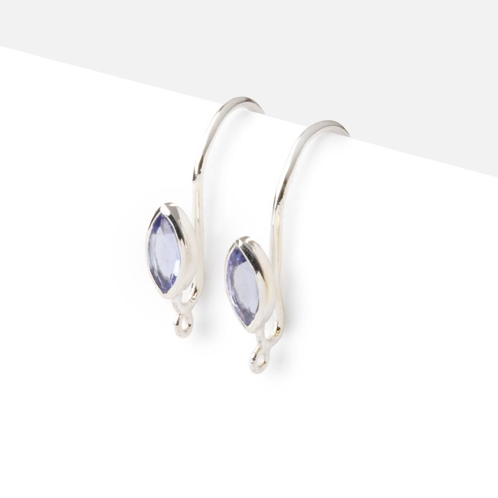 19mm Tanzanite Marquise Ear Wire Set of 2 pieces - Beadsofcambay.com