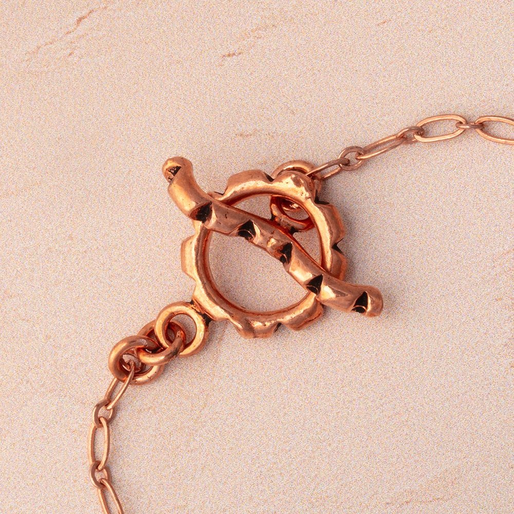 19x13mm Copper Toggle with Grooved Design 1 piece - Beadsofcambay.com