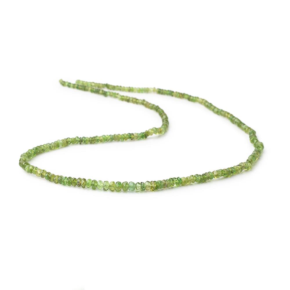 2-4mm Chrome Tourmaline Faceted Rondelle Beads 16 inch 250 pieces - Beadsofcambay.com