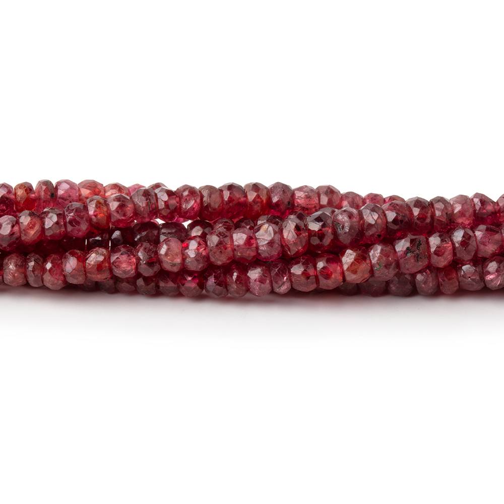 2 - 4mm Red Spinel Faceted Rondelle Beads 15.75 inch 215 pieces - Beadsofcambay.com