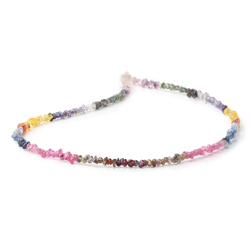 2-5mm Multi Color Sapphire Plain Chip 16 inch 215 Beads - Beadsofcambay.com