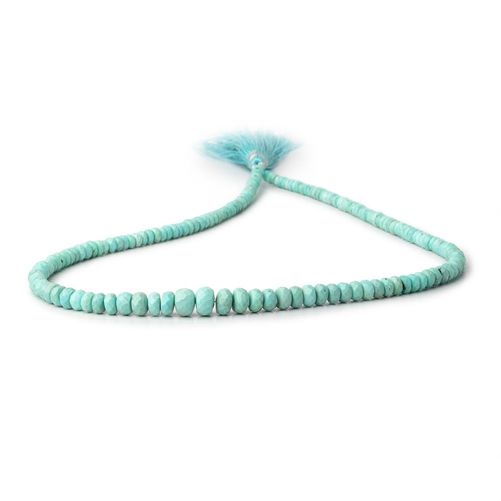 3-7.5mm Turquoise Faceted Rondelle Beads 16 inch 166 pieces - BeadsofCambay.com