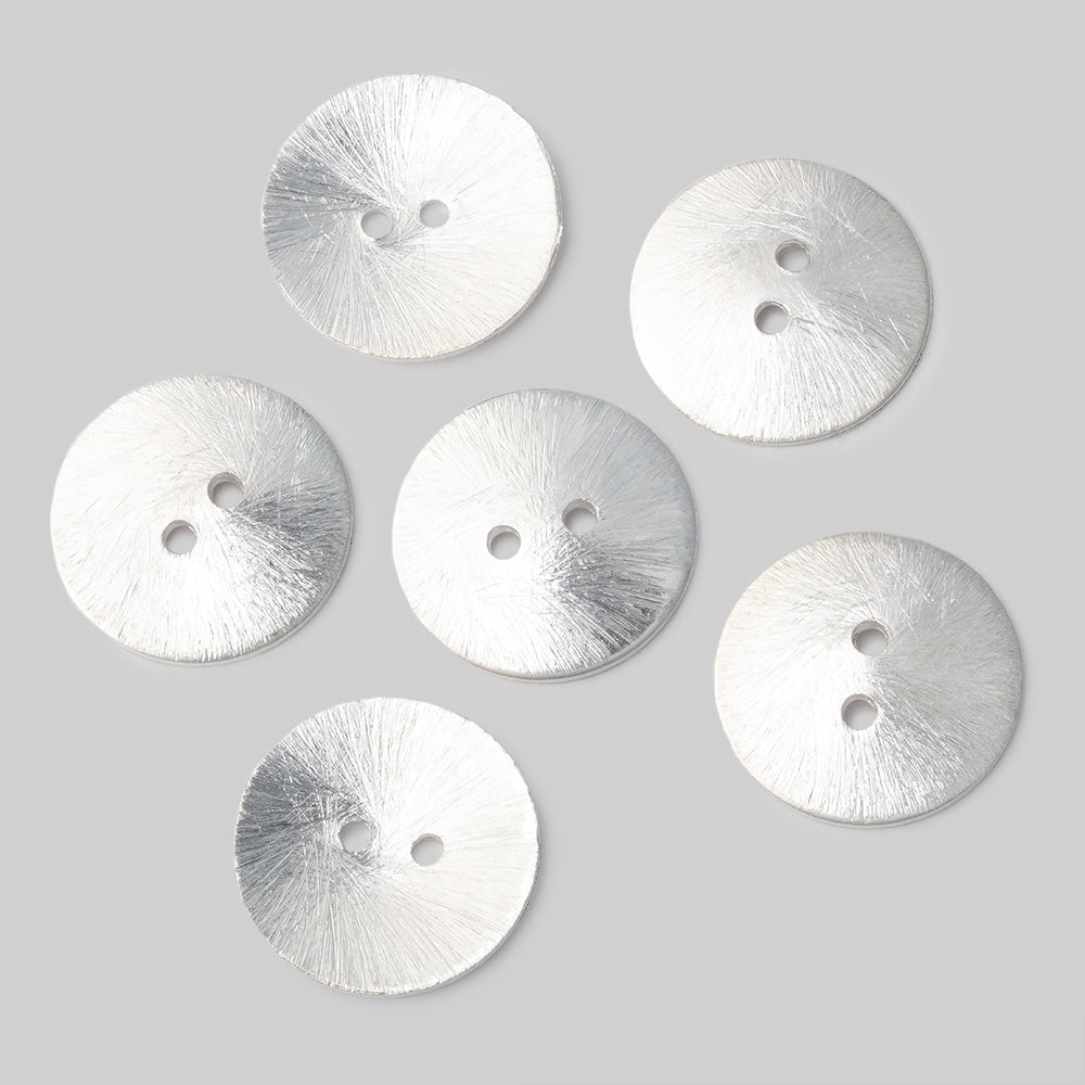 20mm Brushed Round Buttons Set of 6 - Beadsofcambay.com