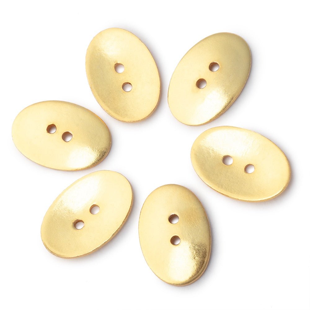 20x14mm Shiny Oval Buttons Set of 6 - Beadsofcambay.com
