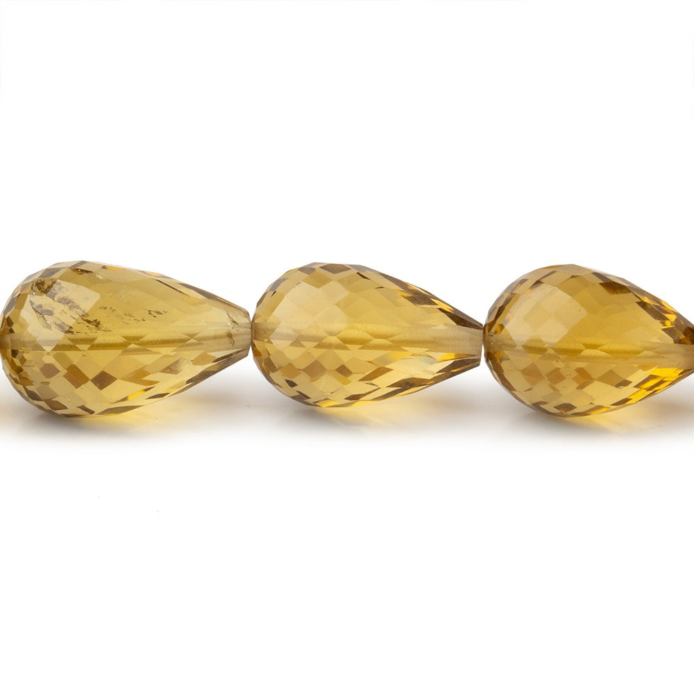 8x10-10x15mm Whiskey Quartz Straight Drill Faceted Tear Drop 16 inch 33 Beads - BeadsofCambay.com
