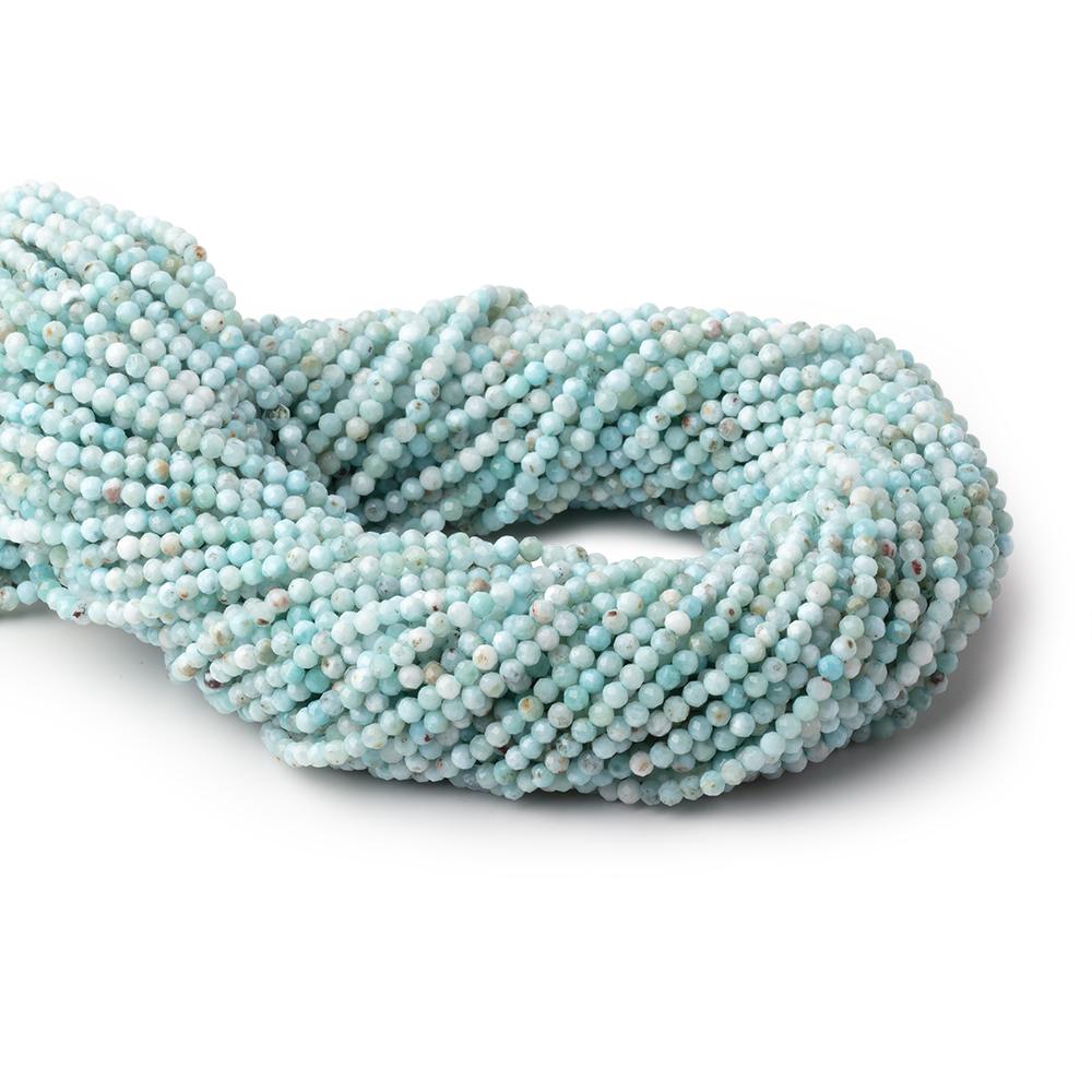 2.2mm Larimar Micro Faceted Round Beads 12.25 inch 136 pieces AA - Beadsofcambay.com