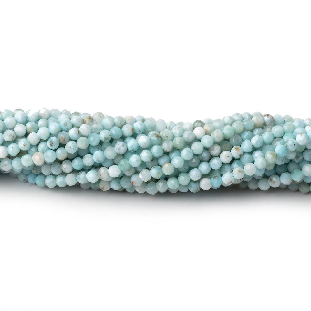 2.2mm Larimar Micro Faceted Round Beads 12.25 inch 136 pieces AA - Beadsofcambay.com