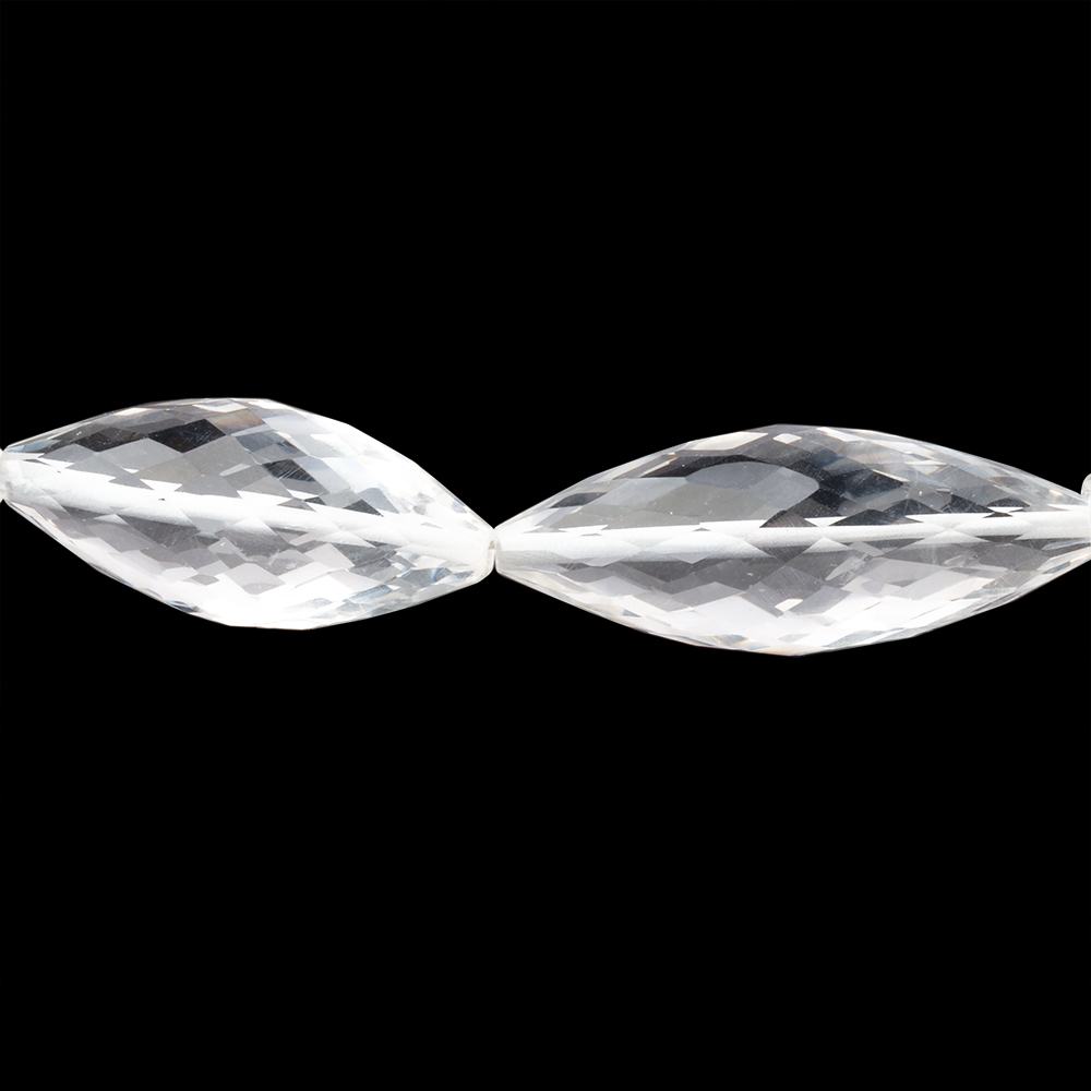 22x10 - 27x11mm Crystal Quartz Faceted Bi - Cone Marquise 6.5 inch 7 Beads - Beadsofcambay.com