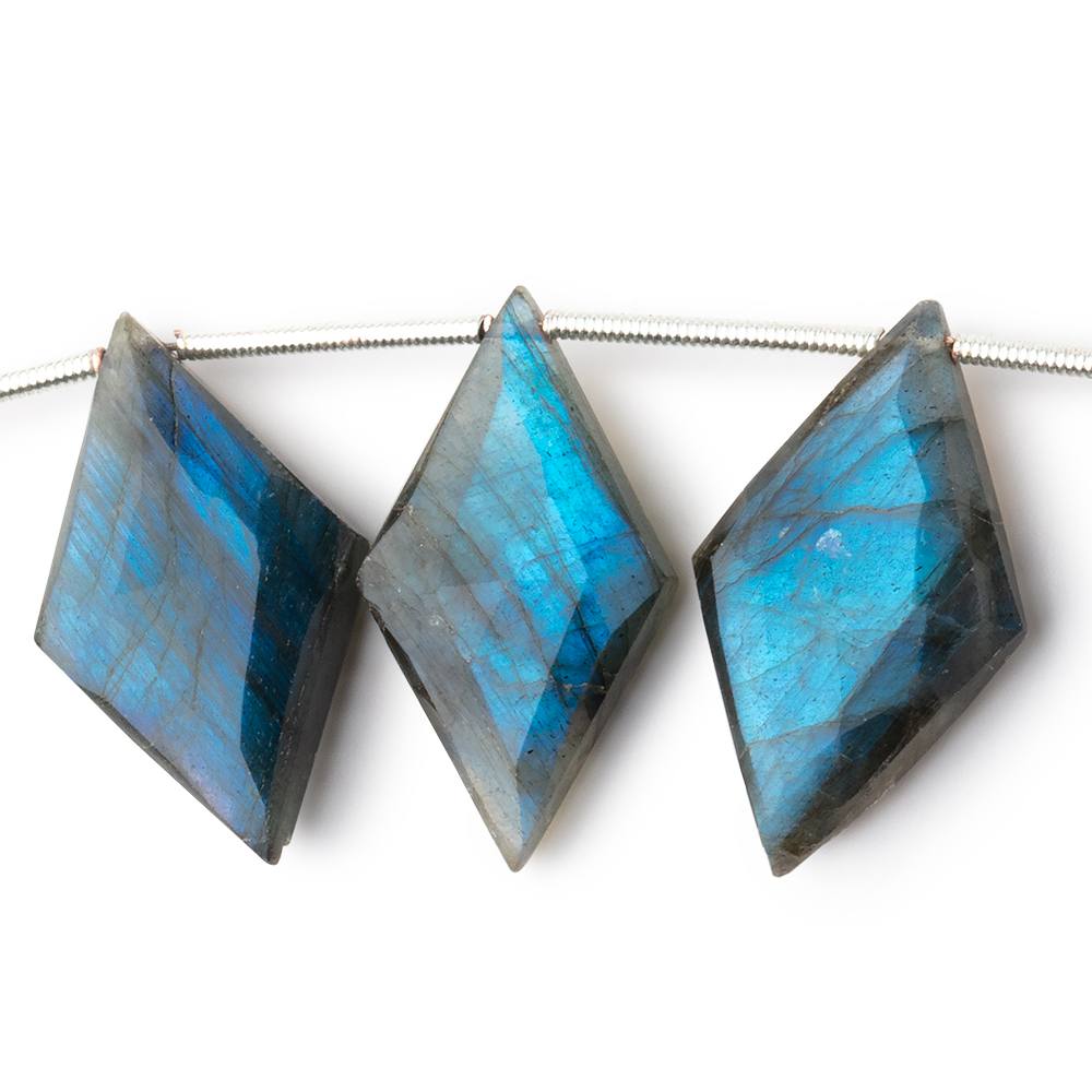 23 - 24mm Labradorite Faceted Kite Beads 7 inch 10 pieces - Beadsofcambay.com