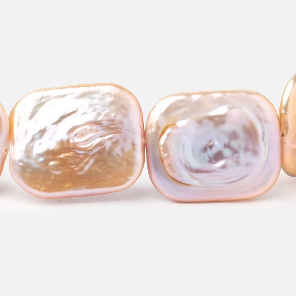 23x19 - 25x20mm Tonal Blush Rectangle Freshwater Pearls 15 inch 15 beads - Beadsofcambay.com