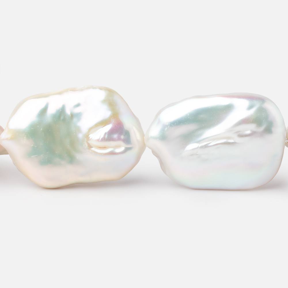 23x19 - 27x21mm Rosé White Rectangle Freshwater Pearls 15 inch 14 beads AA - Beadsofcambay.com