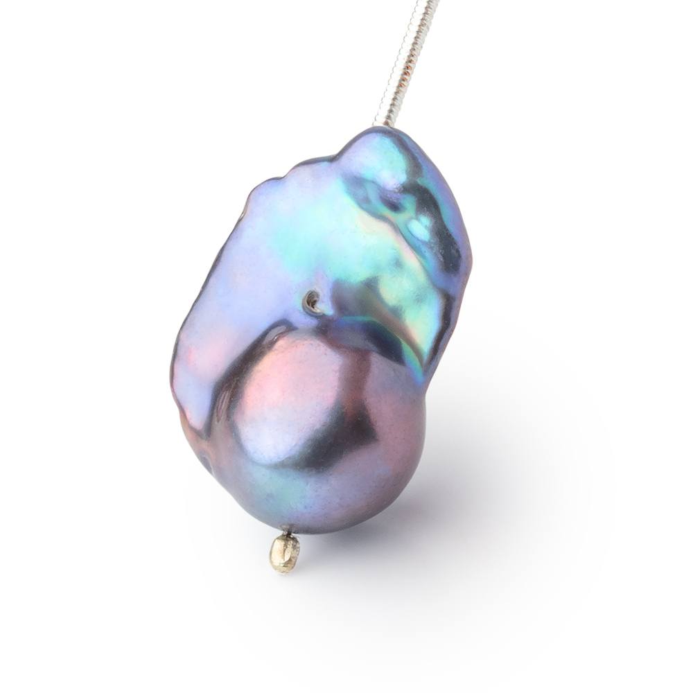 24 - 30mm Peacock Ultra Baroque Freshwater Pearl 1 Focal AA - Beadsofcambay.com