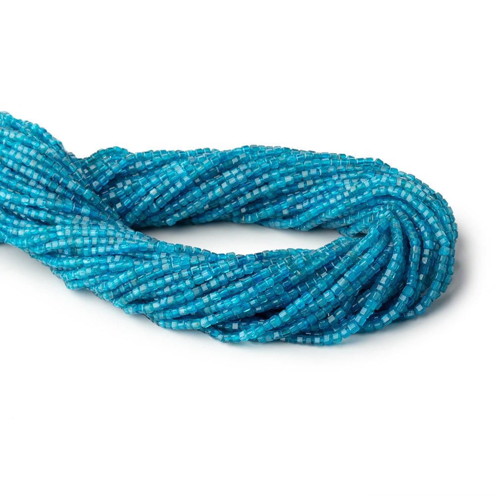 2.4mm Neon Apatite Micro Faceted Cube Beads 15 inch 156 pieces AA - Beadsofcambay.com