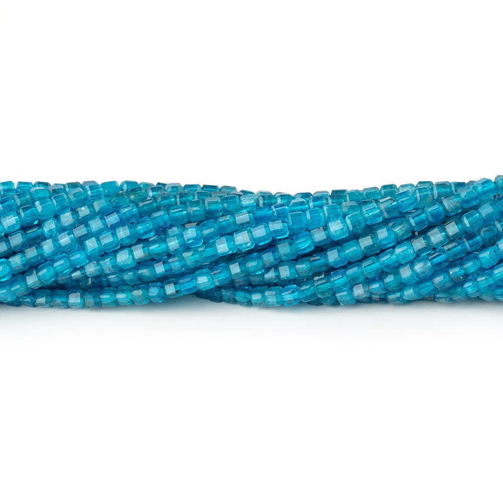 2.4mm Neon Apatite Micro Faceted Cube Beads 15 inch 156 pieces AA - Beadsofcambay.com