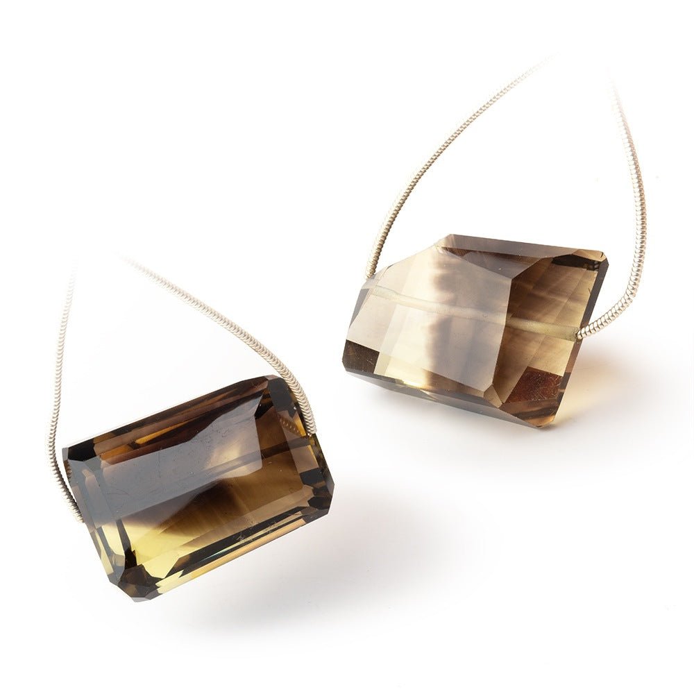 25 - 28mm Bi - Colored Quartz Faceted Nugget Focal 1 Bead - Beadsofcambay.com