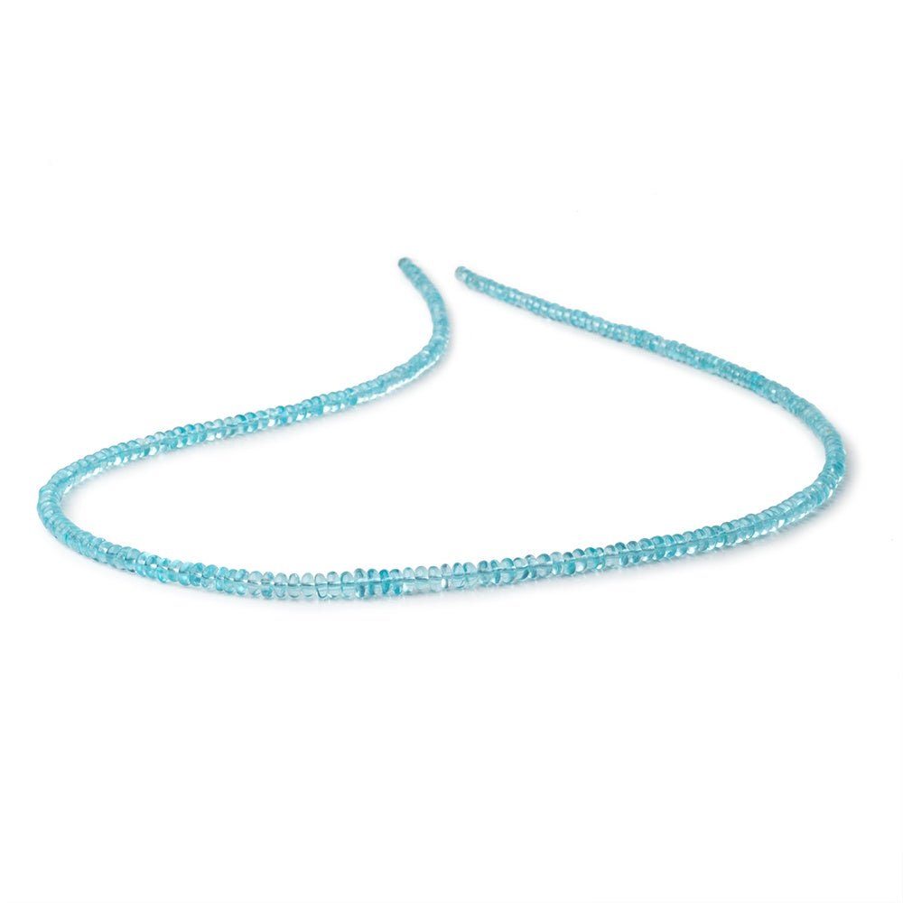 2.5 - 4mm Pool Blue Apatite Plain Rondelle Beads 18 inch 236 pieces AA - Beadsofcambay.com