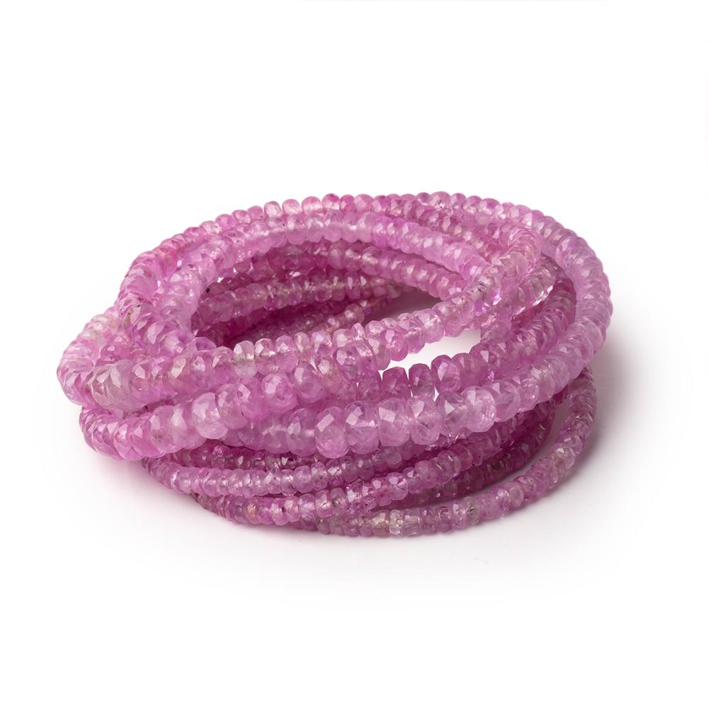 2.5 - 5mm Burmese Ruby Faceted Rondelle Beads 16 inch 236 pieces - Beadsofcambay.com
