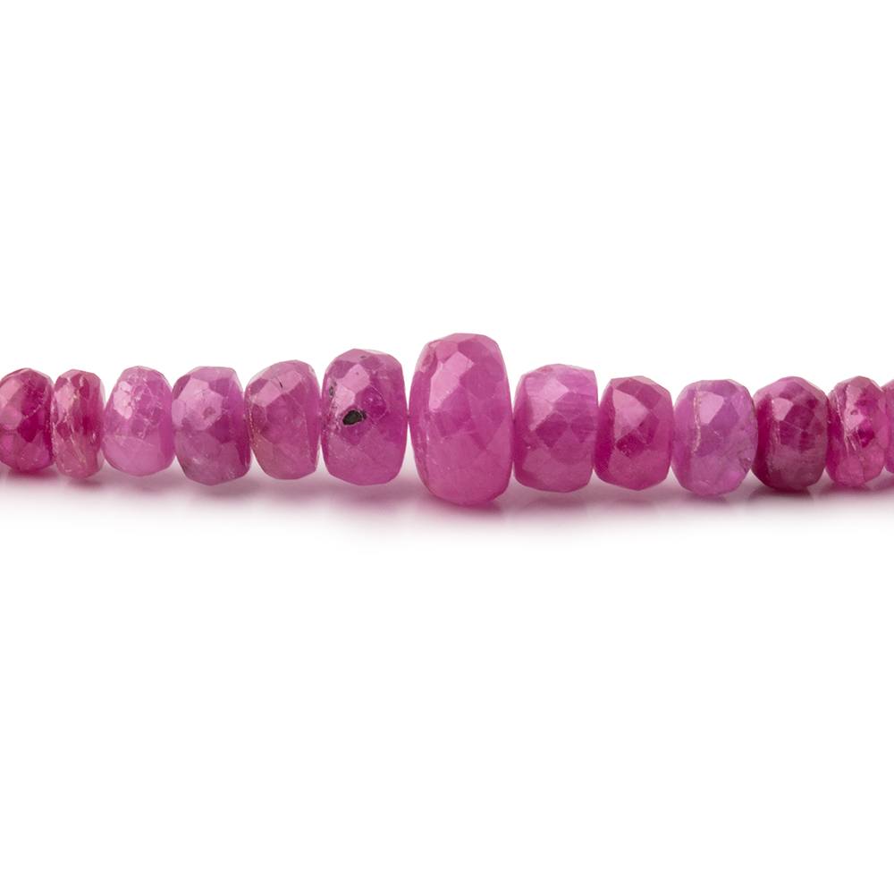 2.5 - 7.5mm Burmese Ruby Faceted Rondelle Beads 16 inch 222 pieces - Beadsofcambay.com