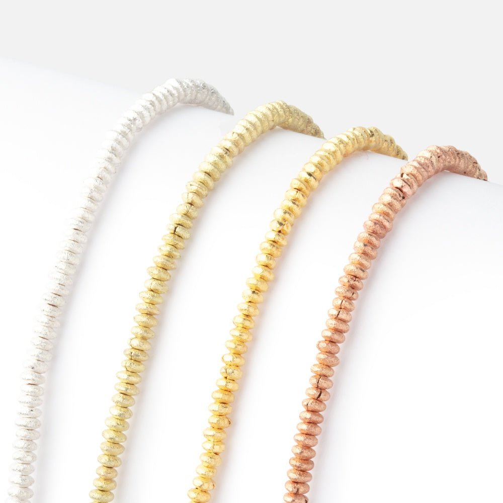 2.5mm Brushed Disc Beads - Beadsofcambay.com