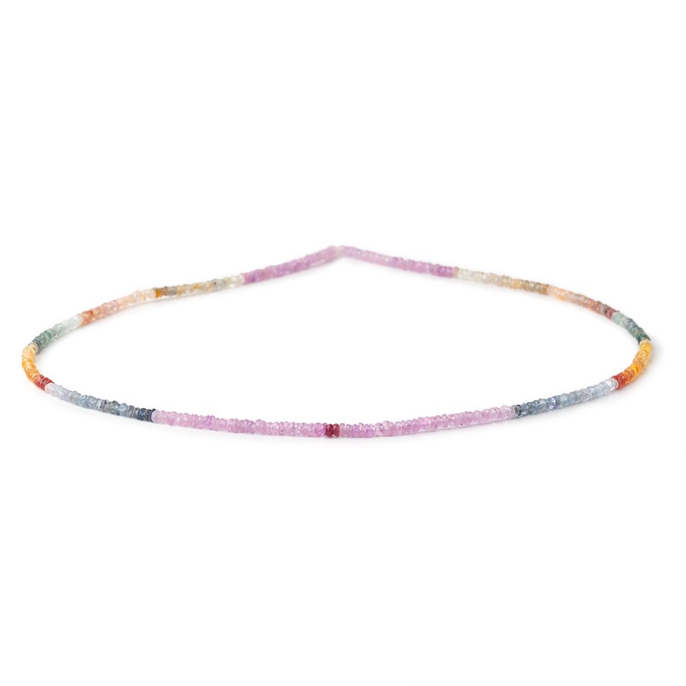 2.5mm Multi Color Sapphire Faceted Rondelle Beads 17 inch 350 pieces - Beadsofcambay.com