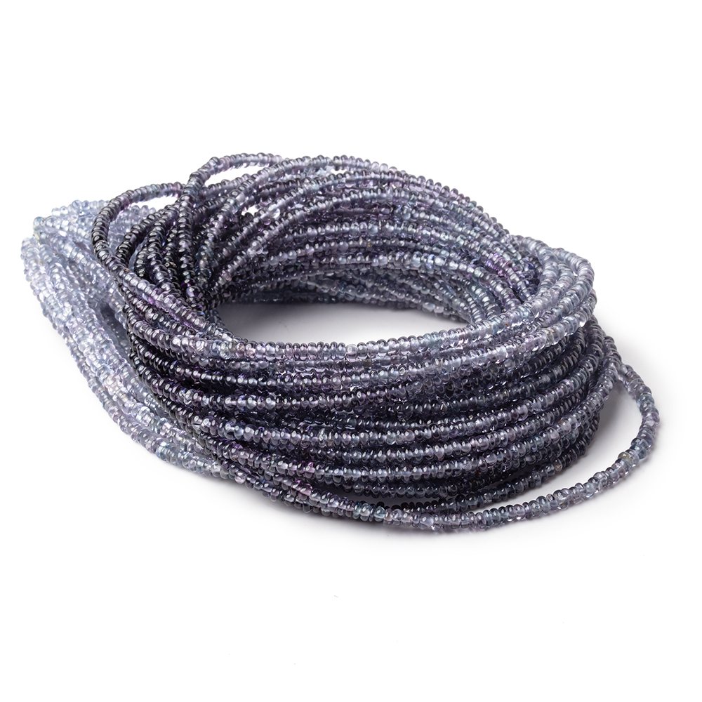 2.5mm Shaded Indigo Spinel Plain Rondelle Beads 16 inch 300 pieces AA - Beadsofcambay.com