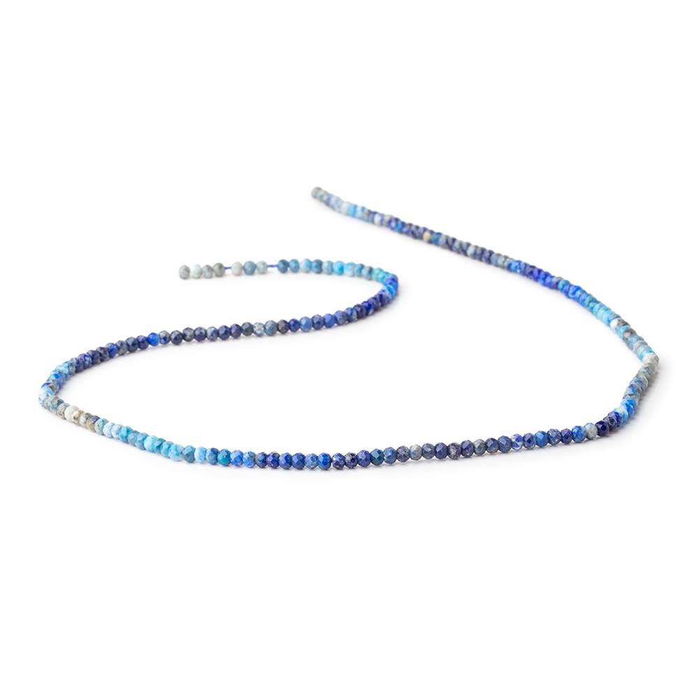 2.5mm Shaded Lapis Lazuli Micro Faceted Rondelle 15.5 inch 180 Beads - Beadsofcambay.com