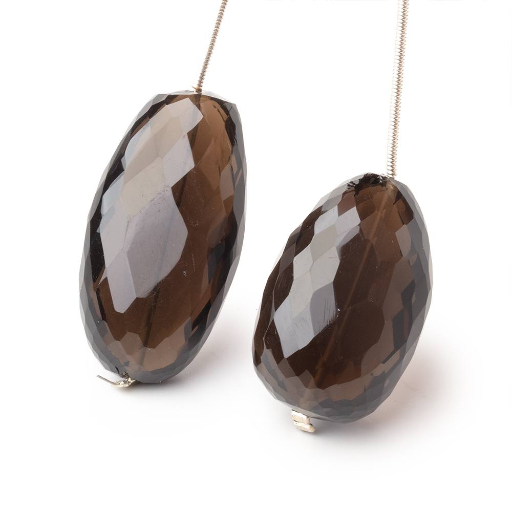 28 - 33mm Smoky Quartz Faceted Nugget Focal 1 Bead - Beadsofcambay.com