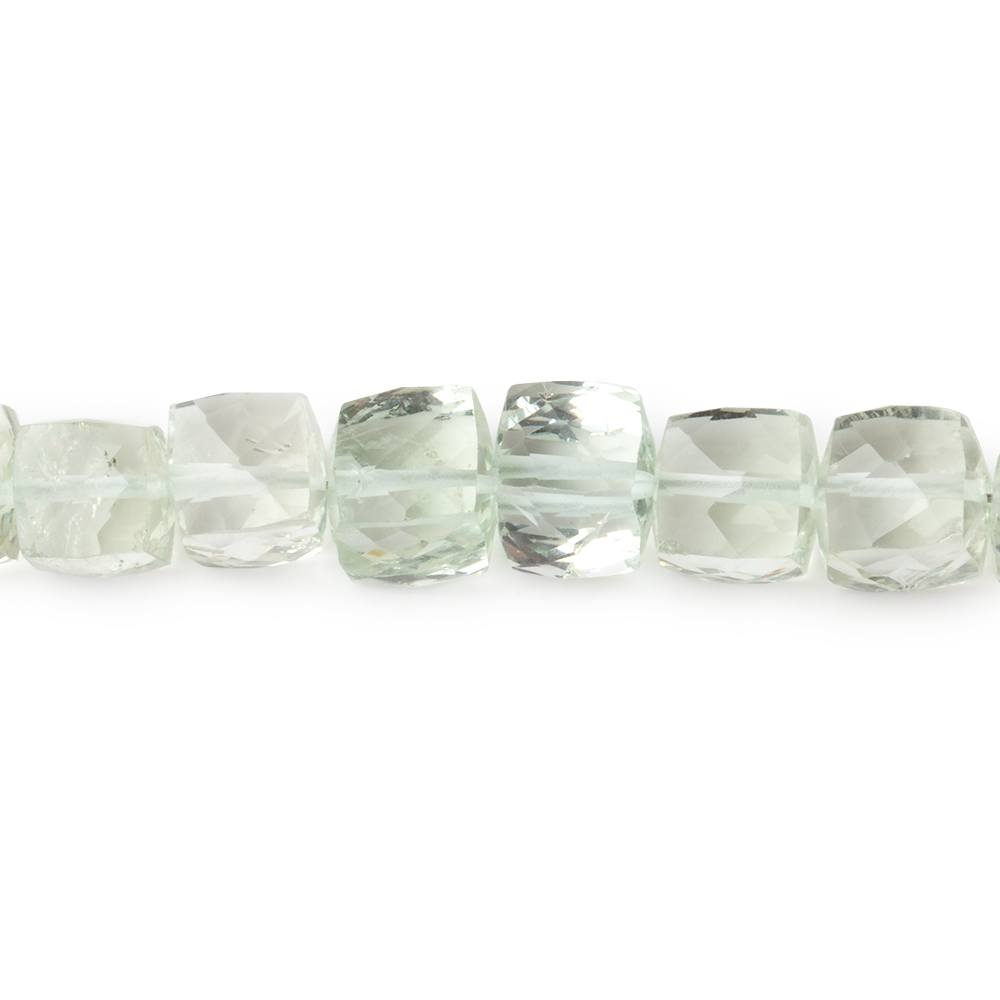 5-6.5mm Prasiolite Green Amethyst faceted cubes 8 inches 33 beads AA - BeadsofCambay.com