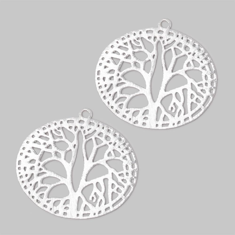 29x35mm Brushed Filigree Oval Charm Set of 2 pieces - Beadsofcambay.com