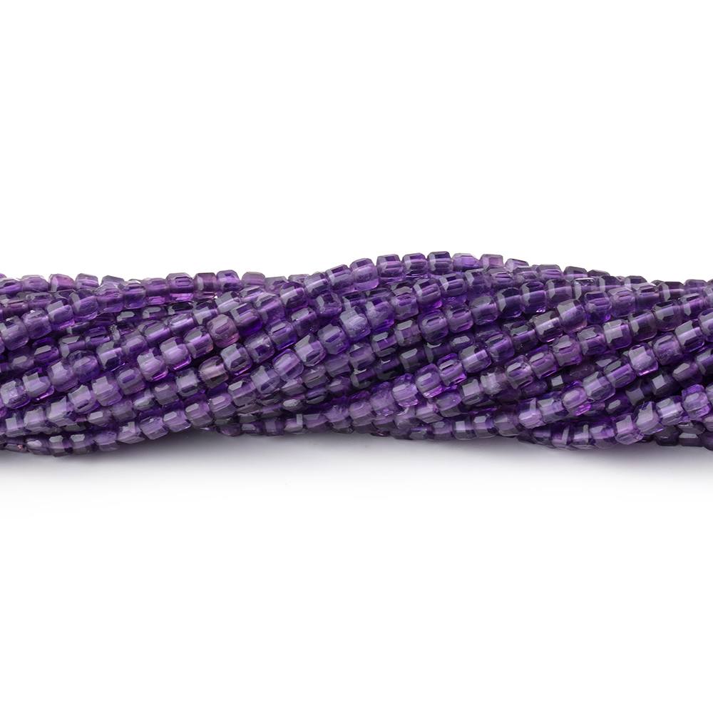 2mm Amethyst Micro Faceted Cube 12.5 inch 136 Beads - Beadsofcambay.com