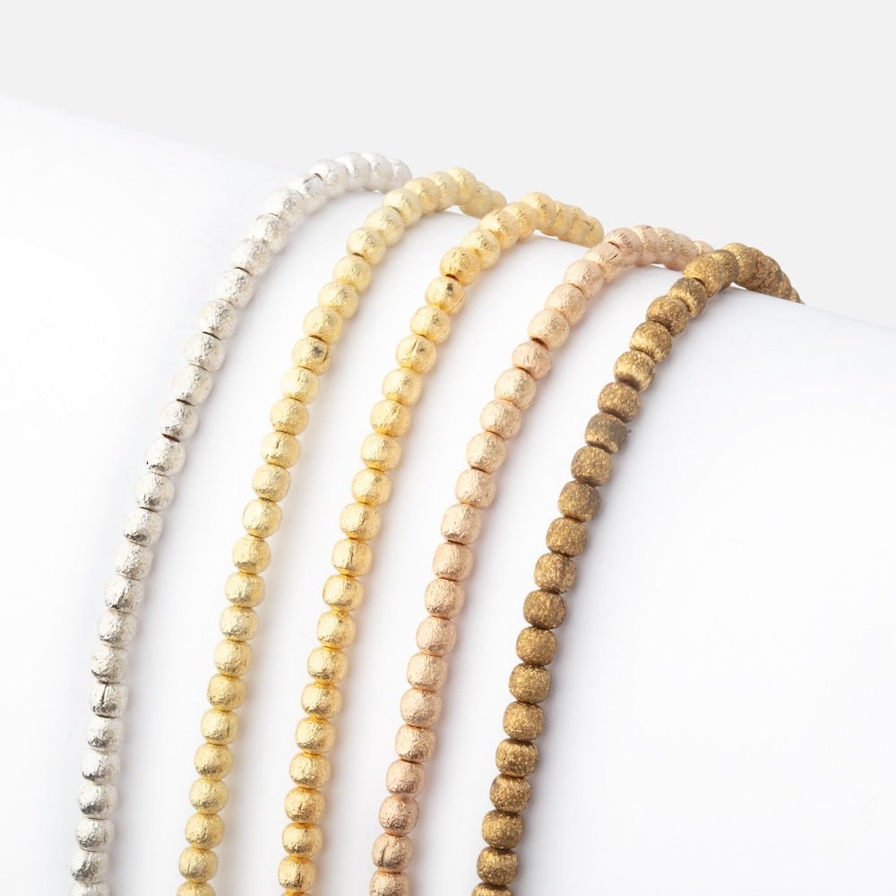 2mm Brushed Round Beads - Beadsofcambay.com